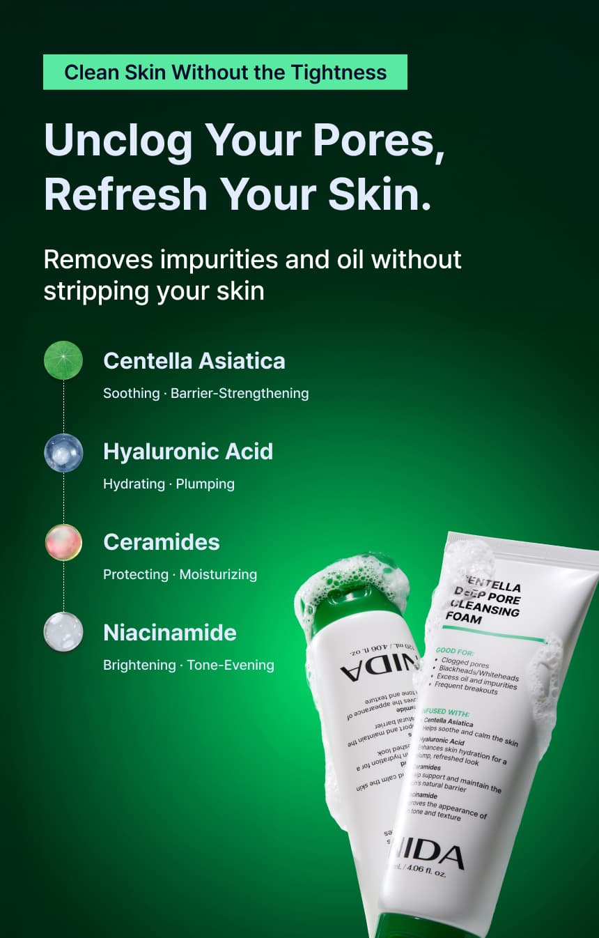 NIDA Centella Deep Pore Cleansing Foam — detalle 3